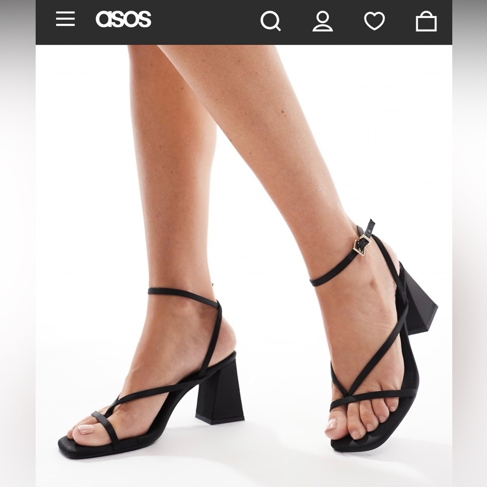 London Rebel - Aria strappy mid block heeled sandals